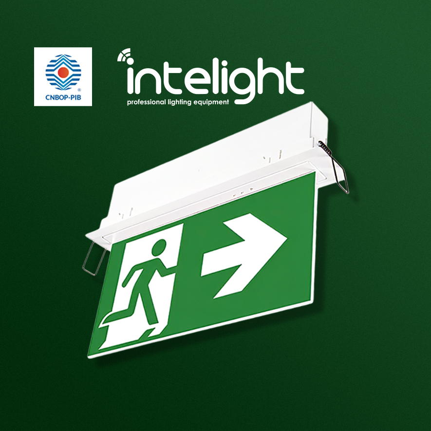 Oprawy ewakuacyjne i awaryjne Intelight w hurtowni Amper w Bolesławcu